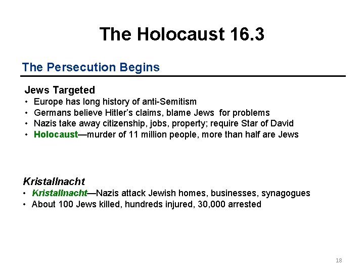 The Holocaust 16. 3 The Persecution Begins Jews Targeted • • Europe has long The Holocaust 16. 3 The Persecution Begins Jews Targeted • • Europe has long