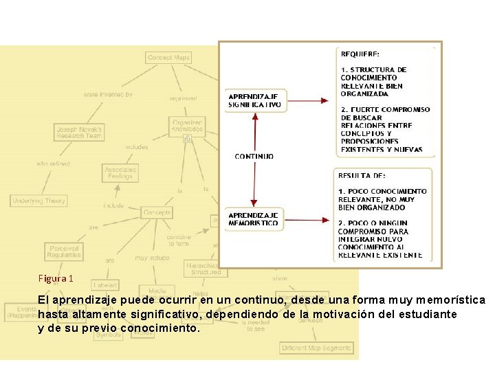 Figura 1 El aprendizaje puede ocurrir en un continuo, desde una forma muy memorística
