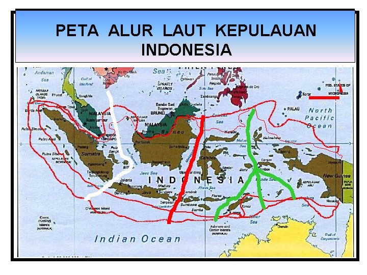 PETA ALUR LAUT KEPULAUAN INDONESIA U 0 250 500 Km 