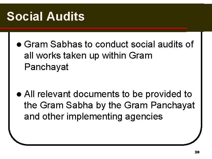 Social Audits l Gram Sabhas to conduct social audits of all works taken up