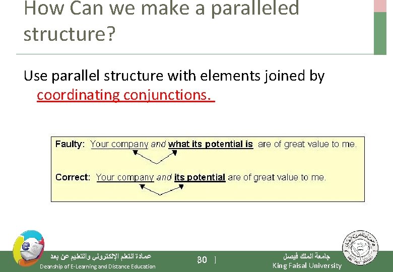 How Can we make a paralleled structure? Use parallel structure with elements joined by