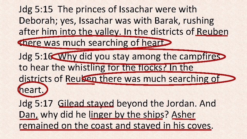 Jdg 5: 15 The princes of Issachar were with Deborah; yes, Issachar was with