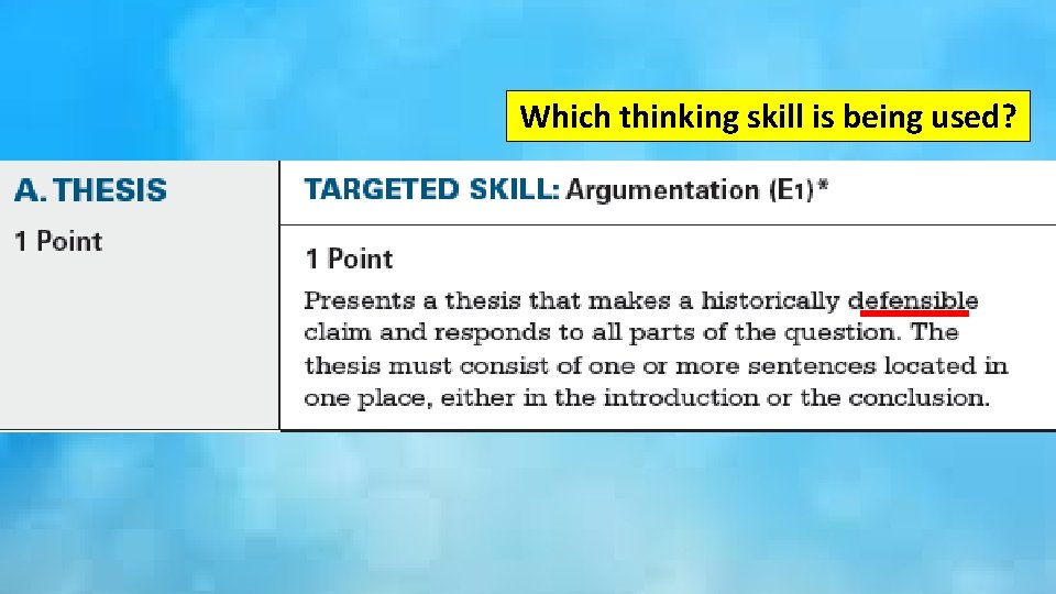 Which thinking skill is being used? 