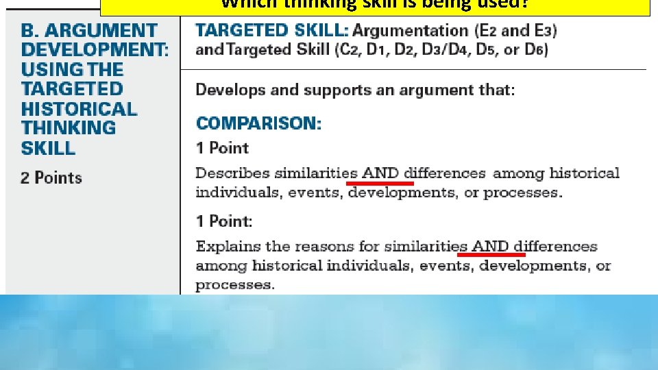 Which thinking skill is being used? 