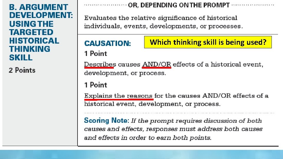 Which thinking skill is being used? 