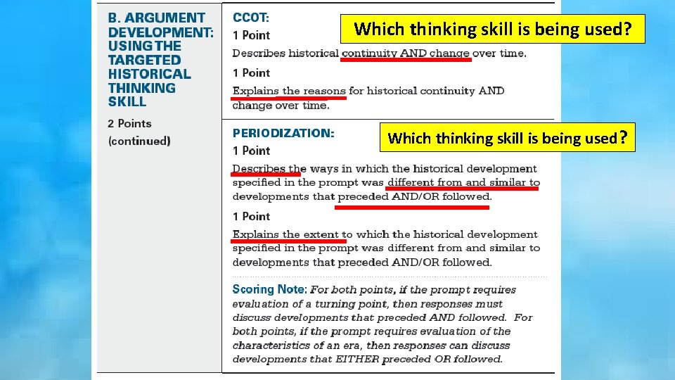 Which thinking skill is being used? 