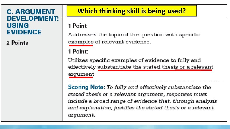 Which thinking skill is being used? 