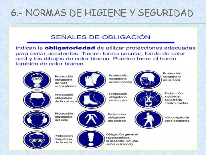 6. - NORMAS DE HIGIENE Y SEGURIDAD 