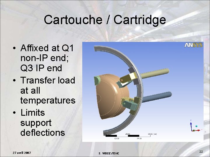 Cartouche / Cartridge • Affixed at Q 1 non-IP end; Q 3 IP end