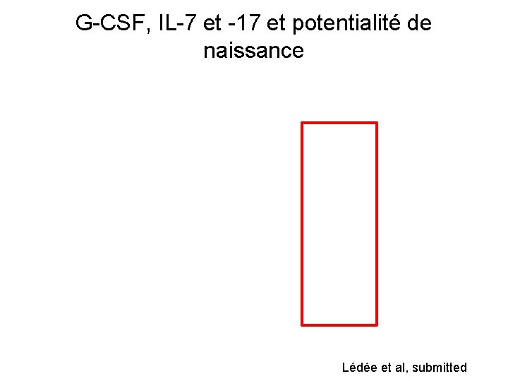 G-CSF, IL-7 et -17 et potentialité de naissance Lédée et al, submitted 