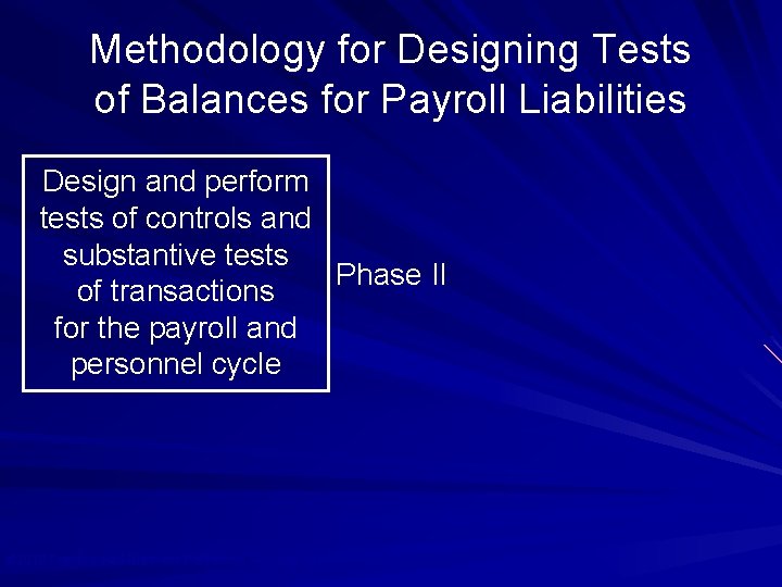 Methodology for Designing Tests of Balances for Payroll Liabilities Design and perform tests of