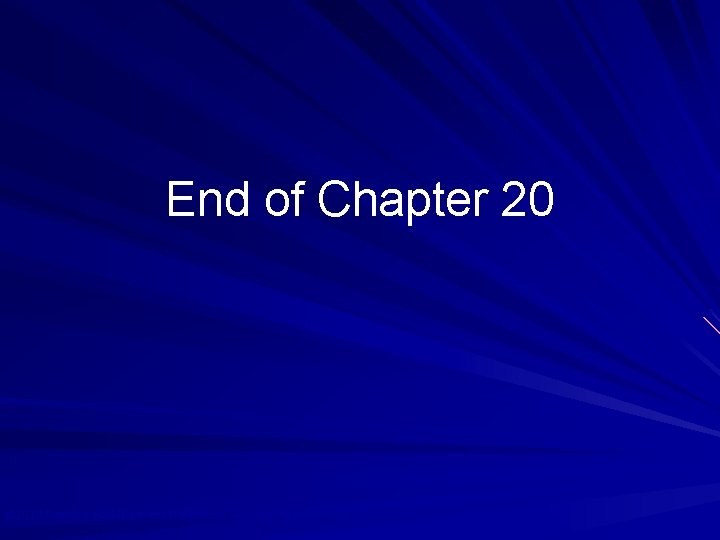 End of Chapter 20 © 2010 Prentice Hall Business Publishing, Auditing 13/e, Arens//Elder/Beasley 20