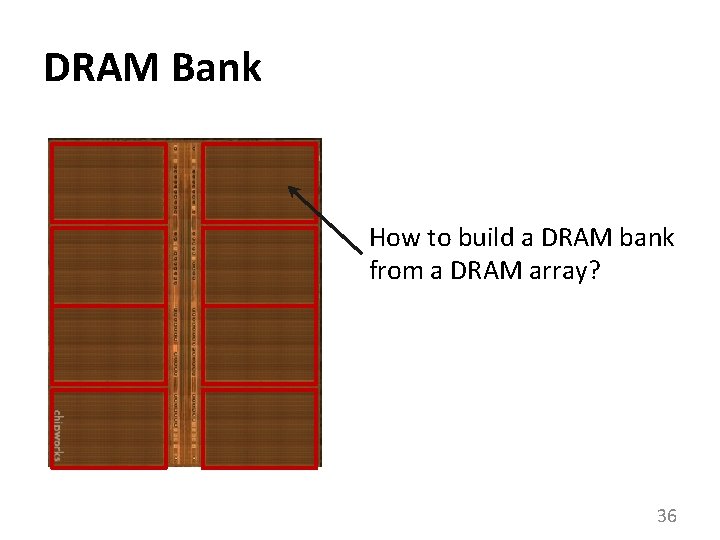 DRAM Bank How to build a DRAM bank from a DRAM array? 36 