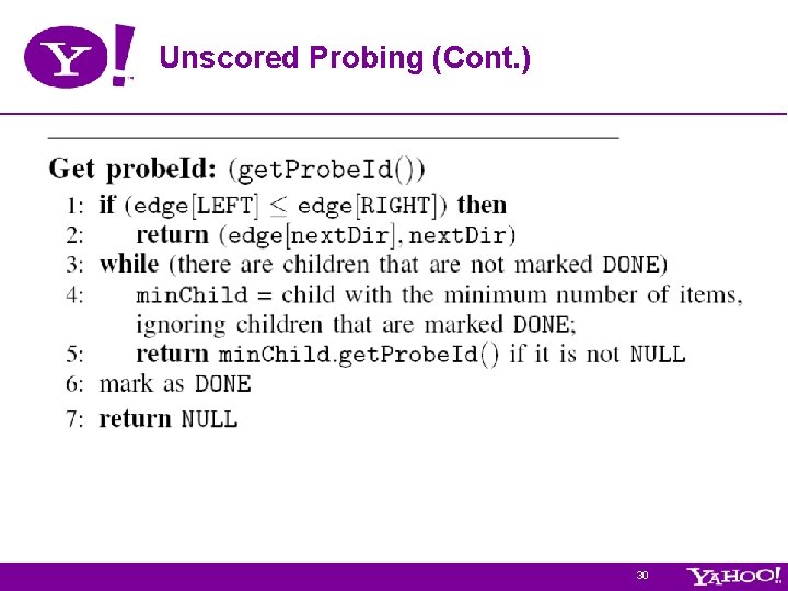 Unscored Probing (Cont. ) 30 Unscored Probing (Cont. ) 30