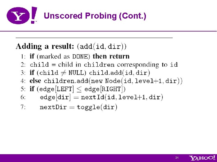Unscored Probing (Cont. ) 31 Unscored Probing (Cont. ) 31