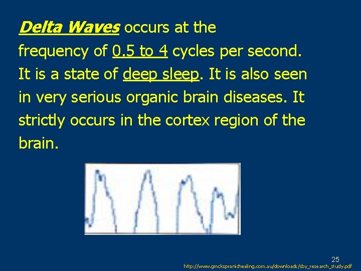 Delta Waves occurs at the frequency of 0. 5 to 4 cycles per second.