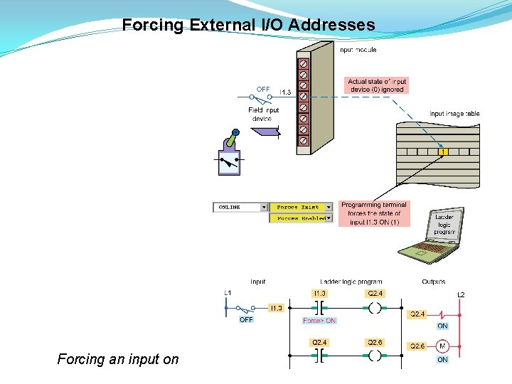Forcing External I/O Addresses Forcing an input on 
