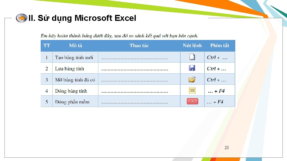 II. Sử dụng Microsoft Excel 23 