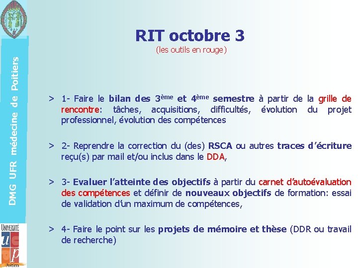 RIT octobre 3 DMG UFR médecine de Poitiers (les outils en rouge) > 1