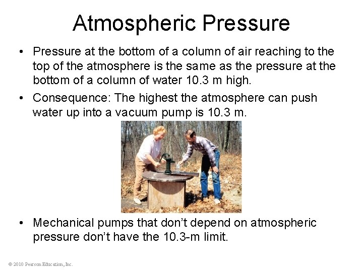 Atmospheric Pressure • Pressure at the bottom of a column of air reaching to