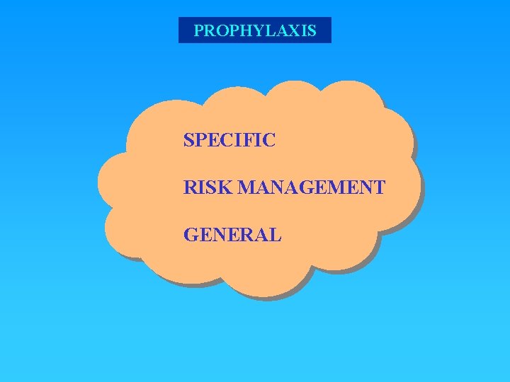 PROPHYLAXIS SPECIFIC RISK MANAGEMENT GENERAL 