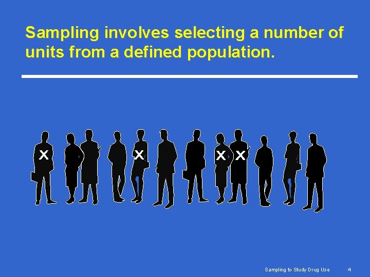 Sampling involves selecting a number of units from a defined population. Sampling to Study