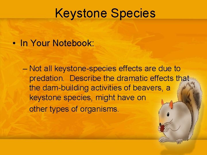 Keystone Species • In Your Notebook: – Not all keystone-species effects are due to