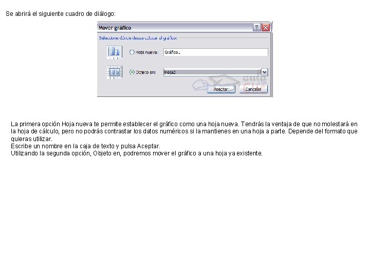 Se abrirá el siguiente cuadro de diálogo: La primera opción Hoja nueva te permite