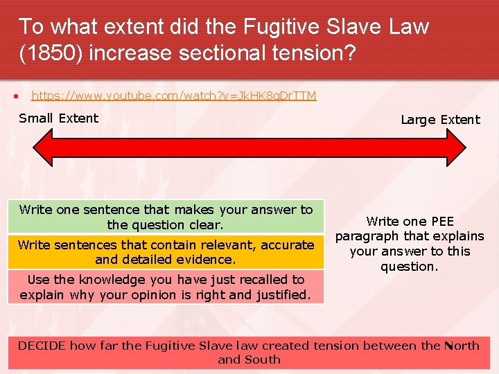 To what extent did the Fugitive Slave Law (1850) increase sectional tension? • https: