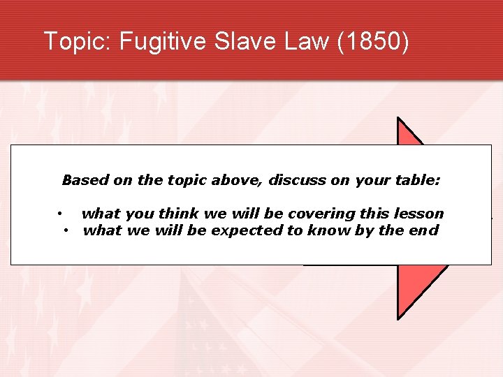 Topic: Fugitive Slave Law (1850) Based on the topic. EXPLAIN above, discuss on your