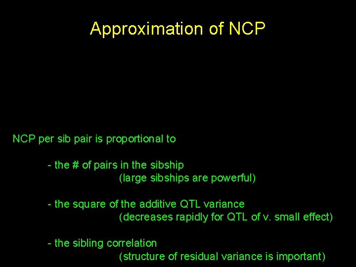 Approximation of NCP per sib pair is proportional to - the # of pairs