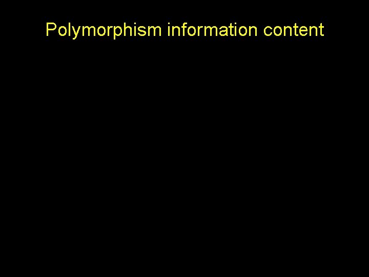 Polymorphism information content 