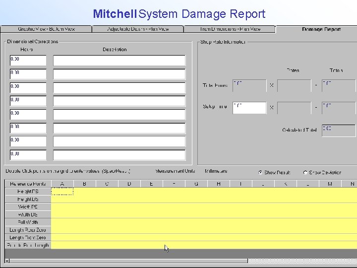 Mitchell System Damage Report 