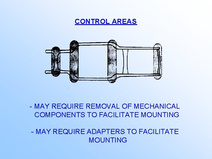 CONTROL AREAS - MAY REQUIRE REMOVAL OF MECHANICAL COMPONENTS TO FACILITATE MOUNTING - MAY