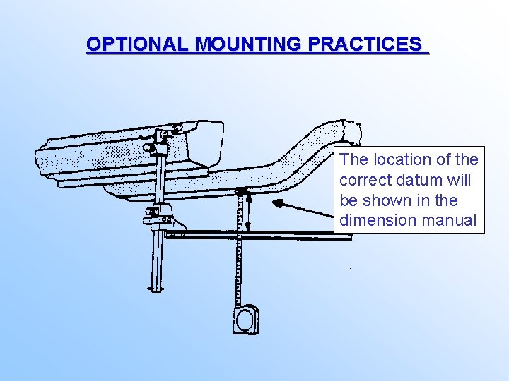 OPTIONAL MOUNTING PRACTICES The location of the correct datum will be shown in the