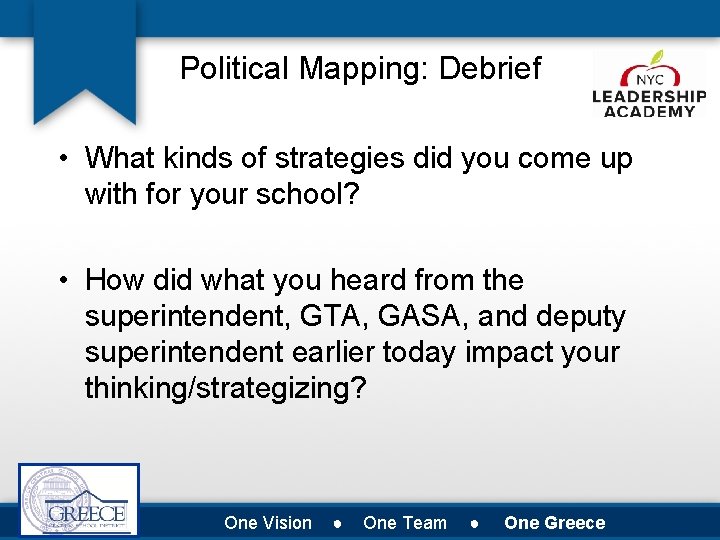 Political Mapping: Debrief • What kinds of strategies did you come up with for