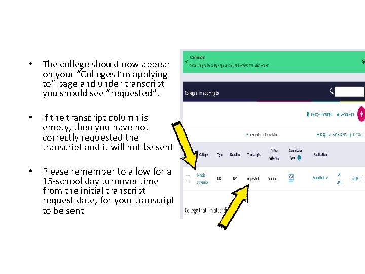  • The college should now appear on your “Colleges I’m applying to” page