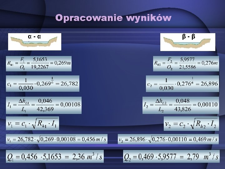 Opracowanie wyników α-α β-β 