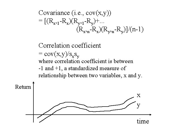 Covariance (i. e. , cov(x, y)) = [(Rx, 1 -Rx)(Ry, 1 -Ry)+. . .