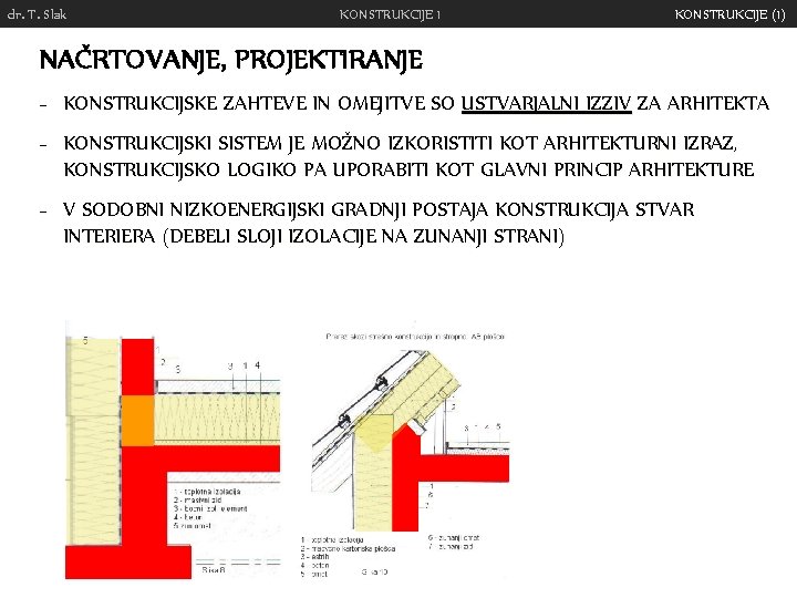 dr. T. Slak KONSTRUKCIJE 1 KONSTRUKCIJE (1) NAČRTOVANJE, PROJEKTIRANJE - KONSTRUKCIJSKE ZAHTEVE IN OMEJITVE