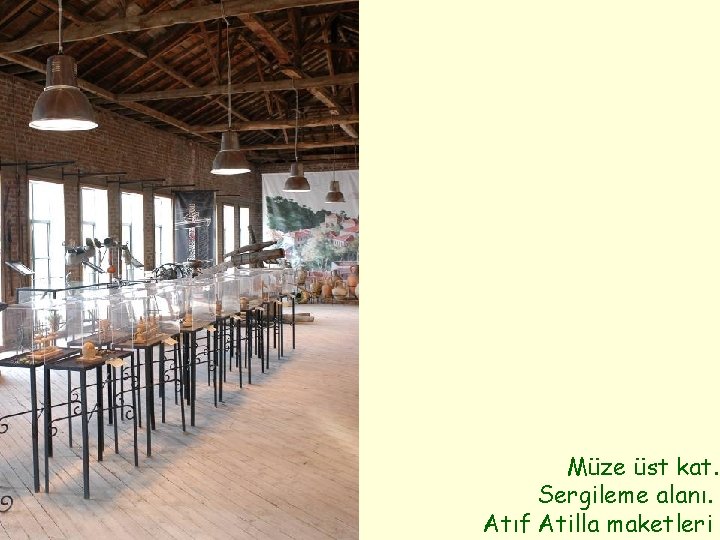 Müze üst kat. Sergileme alanı. Atıf Atilla maketleri 