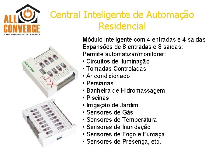 Central Inteligente de Automação Residencial Módulo Inteligente com 4 entradas e 4 saídas Expansões