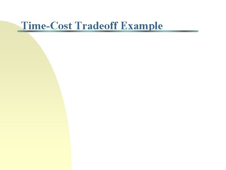 Time-Cost Tradeoff Example 