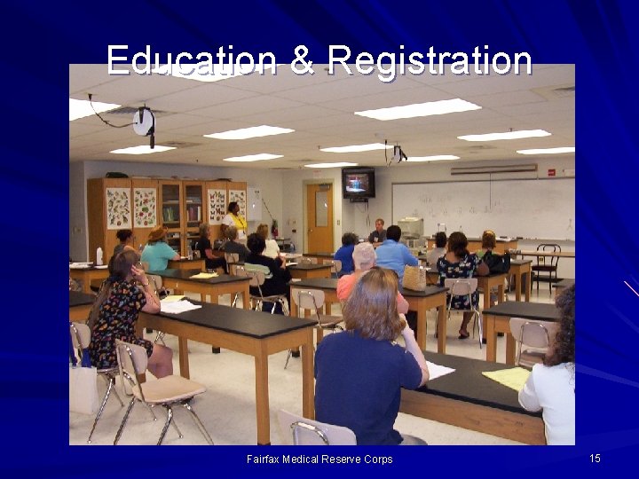 Education & Registration Fairfax Medical Reserve Corps 15 