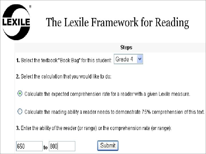 Tools - Lexile Calculator 21 st Century Special Educators: Leading the Change! WVDE SETLA