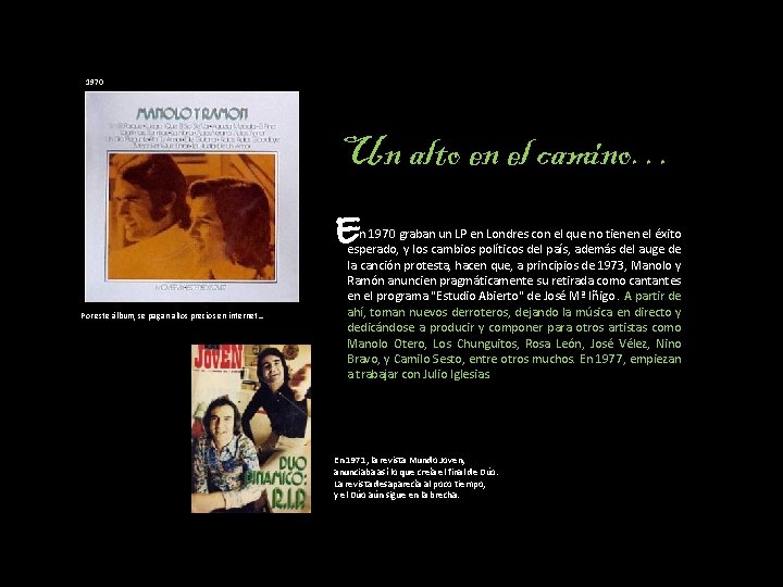 1970 Un alto en el camino… E Por este álbum, se pagan altos precios 1970 Un alto en el camino… E Por este álbum, se pagan altos precios