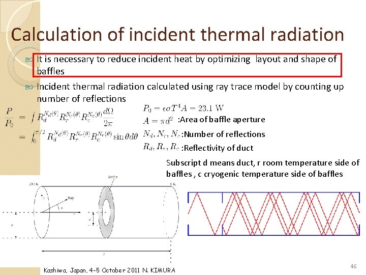 Calculation of incident thermal radiation It is necessary to reduce incident heat by optimizing