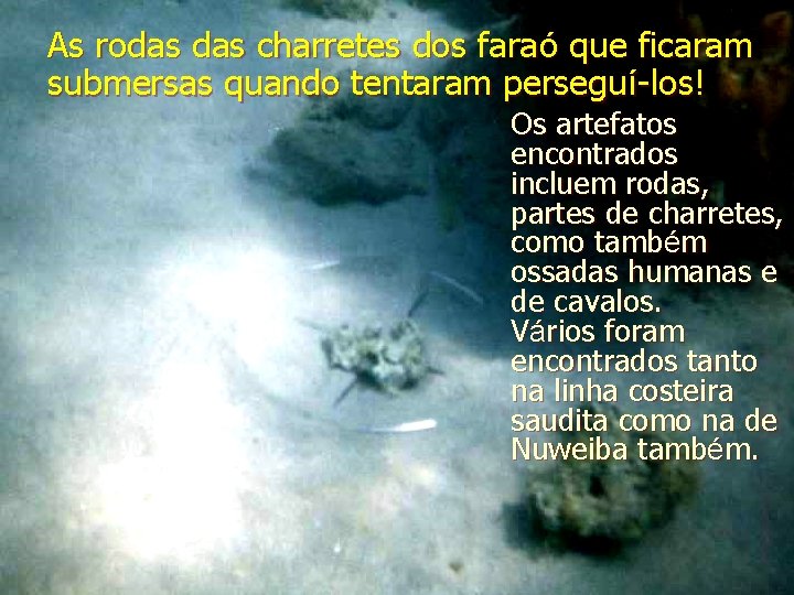 As rodas charretes dos faraó que ficaram submersas quando tentaram perseguí-los! Os artefatos encontrados As rodas charretes dos faraó que ficaram submersas quando tentaram perseguí-los! Os artefatos encontrados