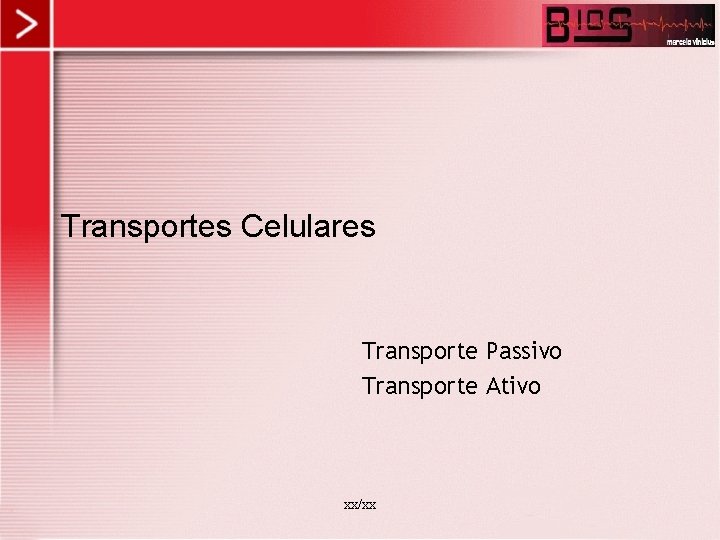 Transportes Celulares Transporte Passivo Transporte Ativo xx/xx Transportes Celulares Transporte Passivo Transporte Ativo xx/xx