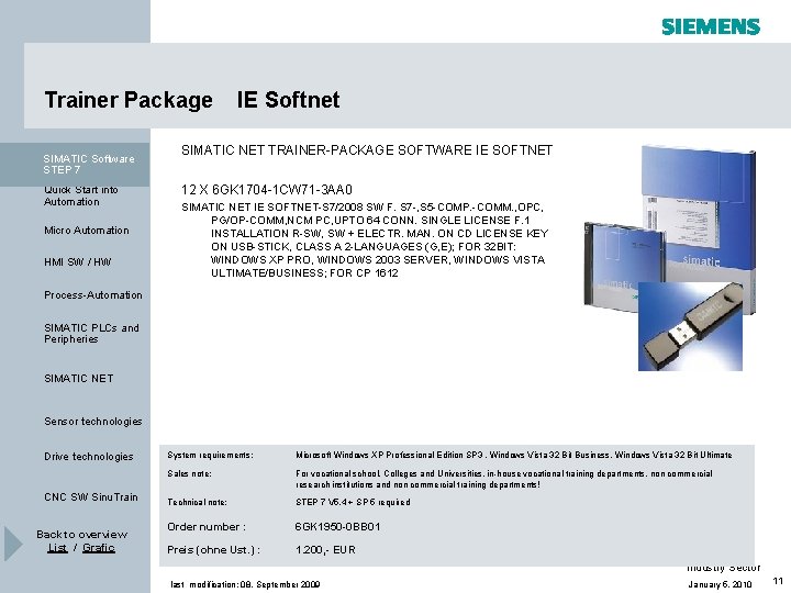 Trainer Package SIMATIC Software STEP 7 Quick Start into Automation Micro Automation HMI SW Trainer Package SIMATIC Software STEP 7 Quick Start into Automation Micro Automation HMI SW